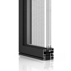 Sash-concealed frame/sash flush Tilt & Turn window with fly screen