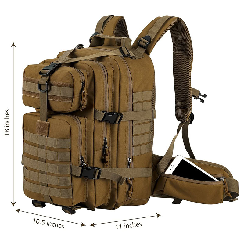 35L Army 3 Days Assault Pack Molle Bag con puerto de carga USB, mochila  táctica militar para senderismo camping para hombres y mujeres, Verde  Armada