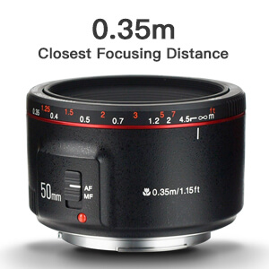 YONGNUO YN50mm F1.8 II For Canon EF Mount Camera, Auto Focus, Full