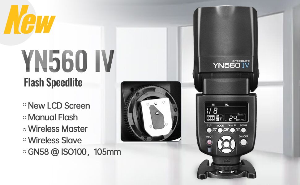 centavo Catedral Volver a llamar YONGNUO YN560 IV,Flash Speedlite for Canon/Nikon/Sony/Pentax Camera