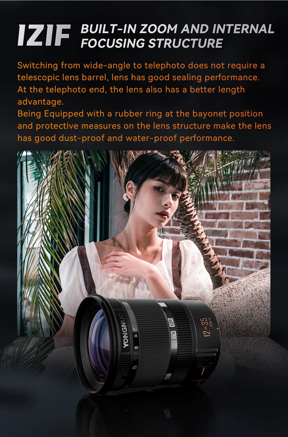 M4/3 Mount YN12-35mm F2.8-4M Auto Focus Large Aperture AF/MF Standard Zoom Lens