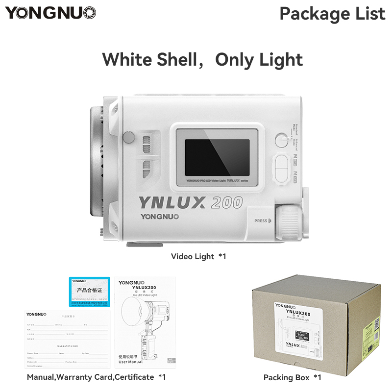 YONGNUO YNLUX200, 200W Bi-Color Bowens Mount Handheld Video Light