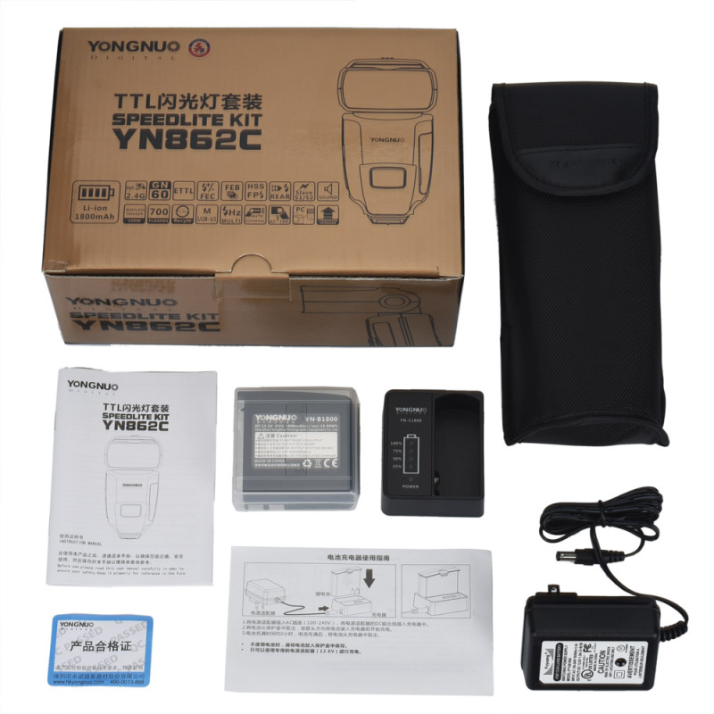 YN862C GN60 TTL Flash With Lithium Battery For Canon Camera