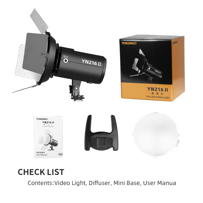 YN216 II LED Video Light, 2700K-8000K App Control On Camera Vlog Light