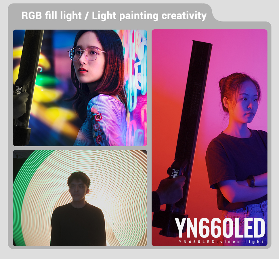 YONGNUO YN660LED，RGB Full Color Ice Light，2000-9900K Color