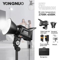 YNRAY100 Professional Studio Light, 120W, 2700K~6500K COB Lamp Bead with Bowens Mount, SSI≥96, support APP control and DMX control mode