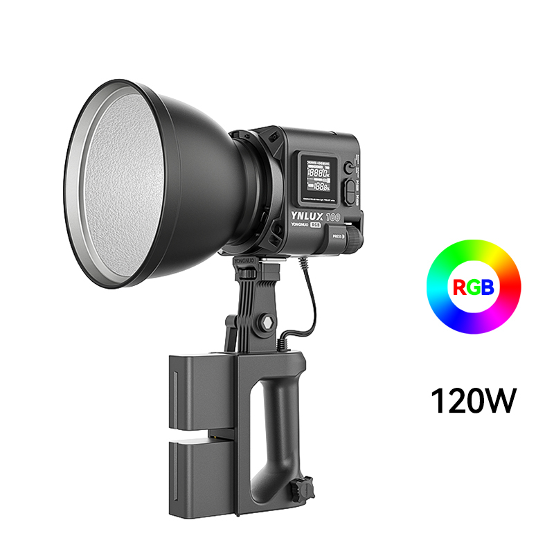 YNLUX100 RGB Full Color 120W Handheld Bi-Color Video Light, Bowens Mount ,  2000K~10000K, Remote Control Mobile APP