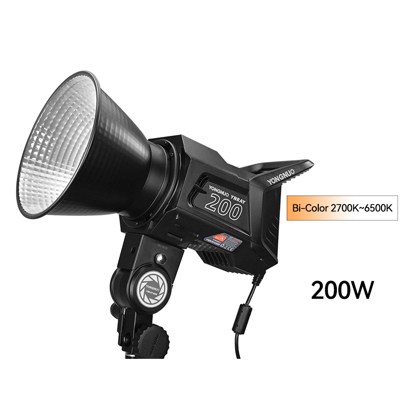 YNRAY200 Professional Studio Light, 200W, 2700K~6500K COB Lamp Bead with Bowens Mount, SSI≥96, support APP control and DMX control mode