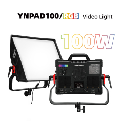 YNPAD100，RGB full color video light, 2000~10000K, constant 100W, APP control, 4 power supply modes, available indoors and outdoors