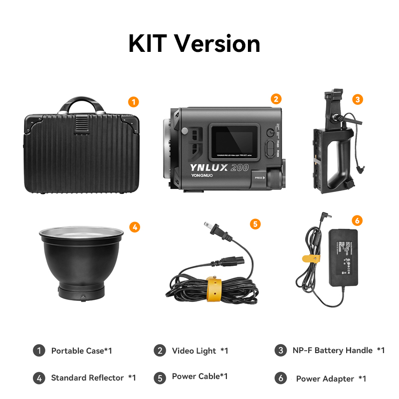 YNLUX200, 200W Bi-Color Bowens Mount Handheld Video Light