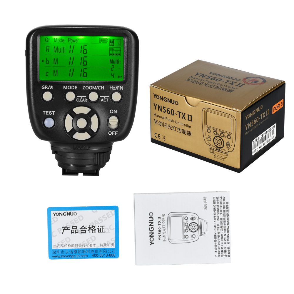 YN560-TX II Wireless Flash Trigger Transmitter - Manual Controller for Multi-Strobe Setup