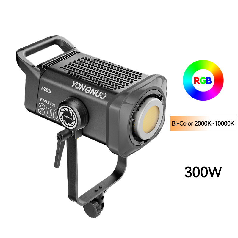 YNLUX300 Bi-COLOR & RGB LED Video Light - Constant 300W Studio Lighting for Professional Filmmaking RA96+ Bowens Mount App Control