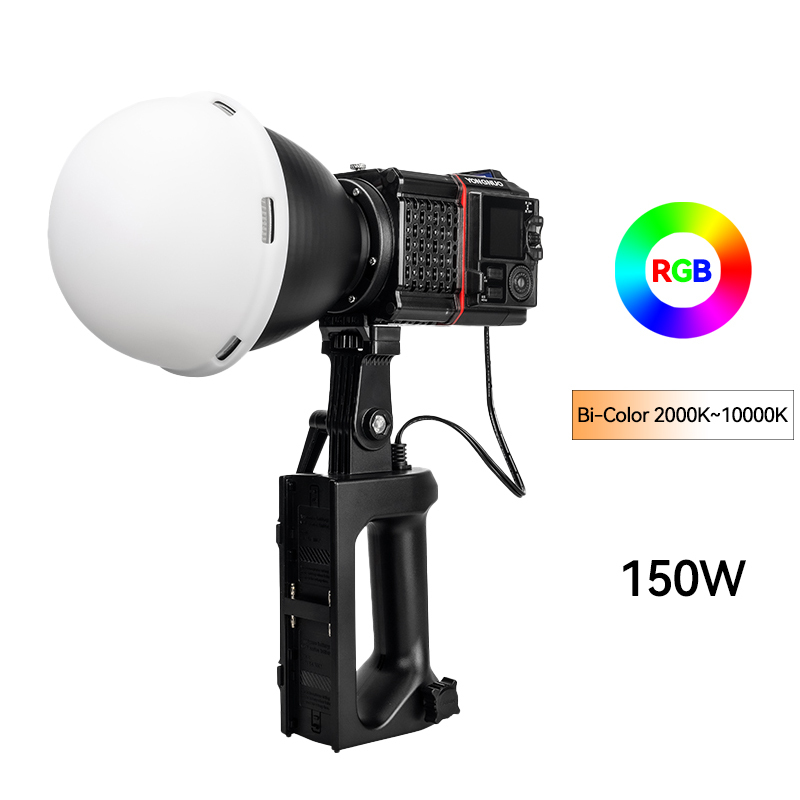 YN150 Kit Version，Constant 150W Handheld Bi-Color Video Light, mini Bowens Mount ,  2700K~6500K, Remote Control Mobile APP