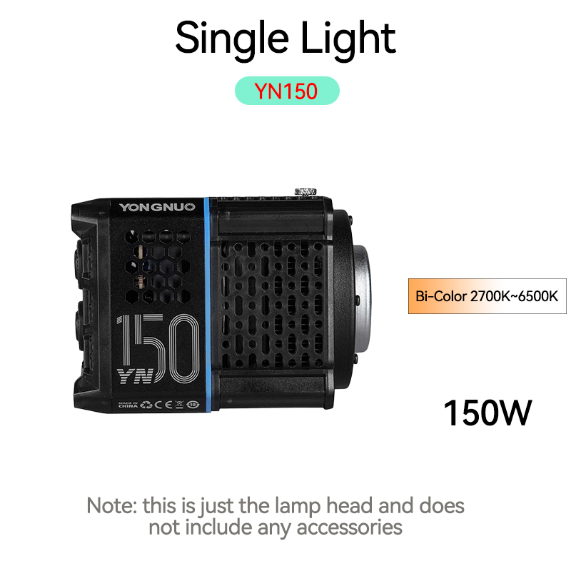 YN150 Single Light，150W Handheld Video Light, mini Bowens Mount , With a Wide Variety of Accessories.