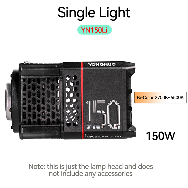YN150 Single Light，150W Handheld Video Light, mini Bowens Mount , With a Wide Variety of Accessories.