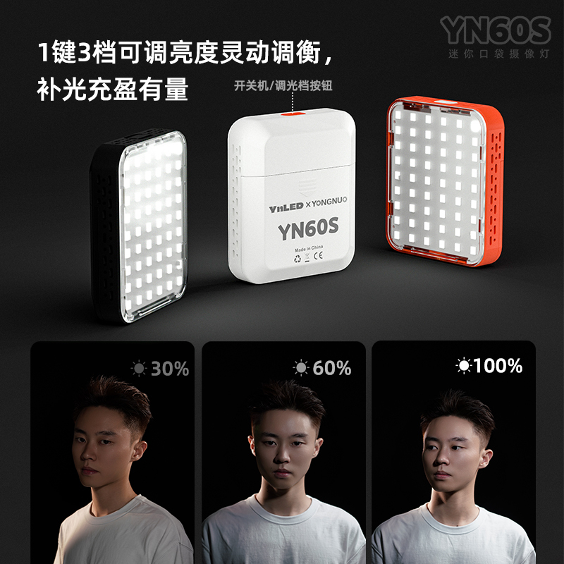 YN60S Pocket Light – 3-Level Brightness, High CRI≥95, 3.8W LED Light