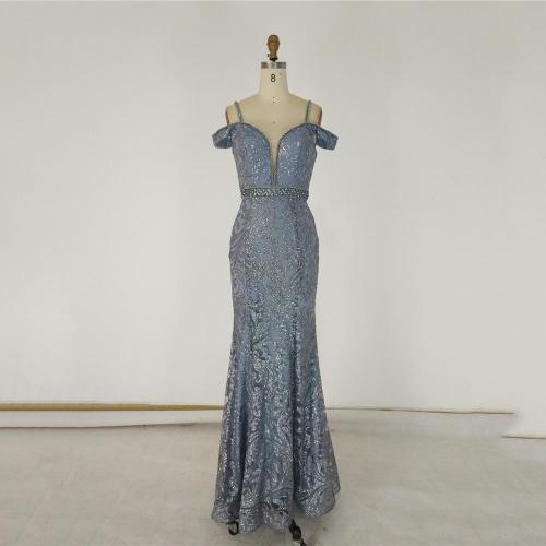 Off the shoulder mermaid sparkly backless sexy bodycon evening dress for party