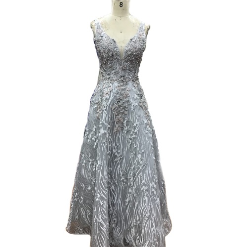 Wholesale v neck girls embroidery fabric special long occasions prom evening dresses