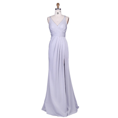 2022 chaozhou designs v neck spaghetti strap split slit sexy long bridesmaid dress for wedding