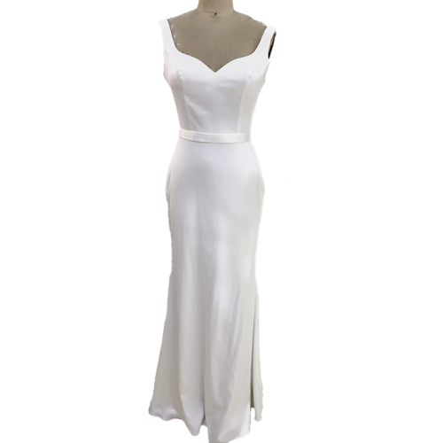 2022 new design elegant solid color v neck white long bridesmaids dresses for wedding