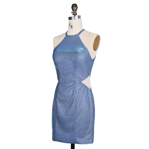 Wholesale cheap glitter halter sexy short homecoming dress for prom