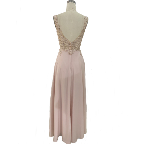 A Line Chiffon Skirt Spaghetti Straps Lilac Prom Dresses Floor Length Leg Open Formal Natural OEM Service Embroidered Organza