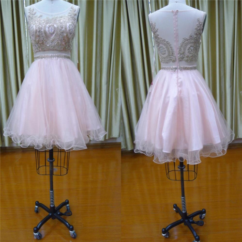 Bulk mini skirt embroidery beading puffy tulle homecoming dress for prom party