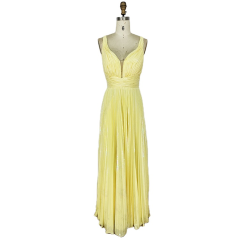 2022 new design cheap v neck backless ruffles floor length long white ladies prom dresses