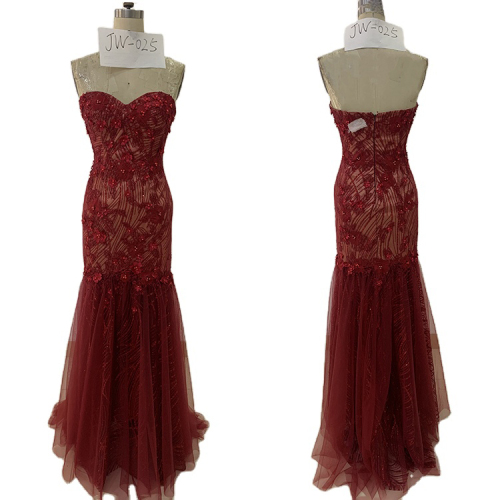 Chaozhou new design sweetheart beading sweep train mermaid evening dress