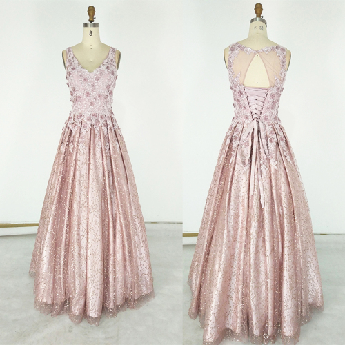 Pink ball gowns 3D Flowers Sparkle A Line Princess Sweet 15 16 Quinceanera Dresses