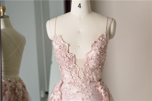 Purple 3D beaded embroidery lace detachable tulle train skirt prom Deep V Neck Mermaid Long Formal Long Gown Evening Dresses