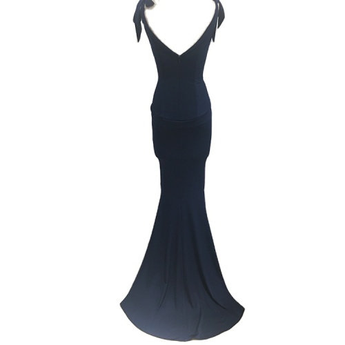 Unique design deep v neck mermaid bodycon elegant black evening dresses