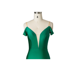 Bottom price latest design off the shoulder deep v mermaid sweep train elegant green long formal evening prom dresses