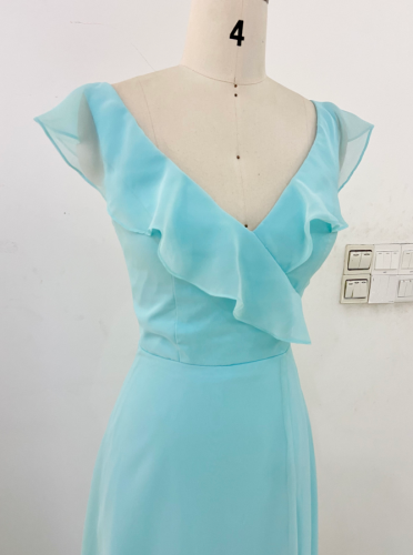 V Neck Custom Chiffon Gown Bridesmaid Dresses 2022
