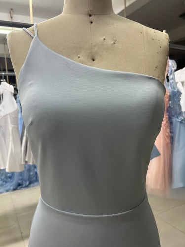 Floor Length Sparkly Sext Women Bridesmaid Ruffles Pleated Slim Party Prom Dress