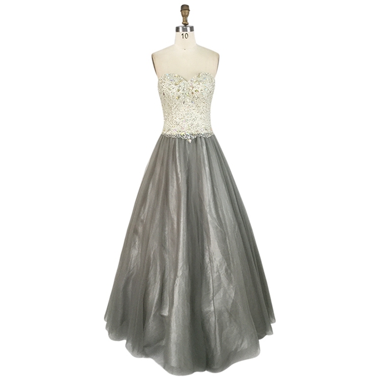 Charming sweetheart lace up beaded puffy quinceanera prom dress for women