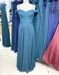 Floor Length Solid Color A Line Bridesmaid Dress