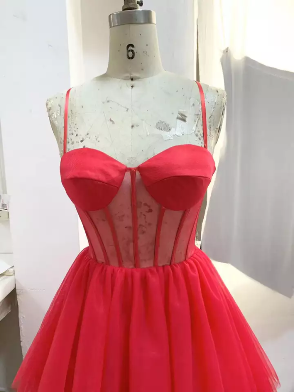 Sexy Lace Up Back Ruffle A Line Corset Fitted Elegant Luxury Sweetheart Prom Dress