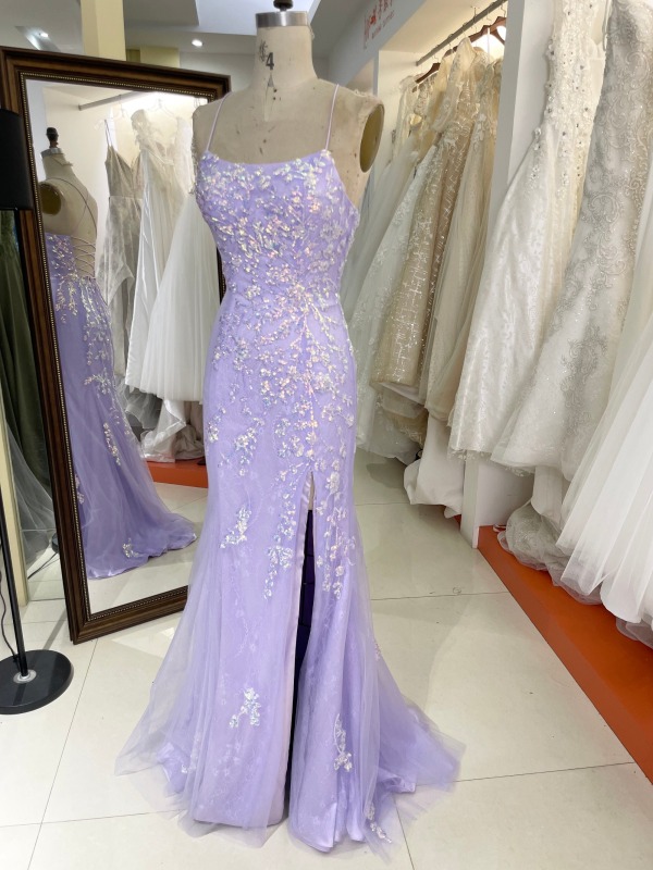 Mermaid Square Neckline Leg Open Evening 2023 Prom Dress