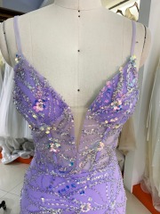 Lilac with sequined corset sleeveless short prom homecoming party dresses for teenagers
