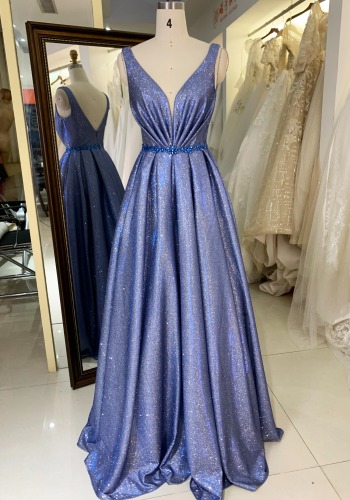 V-neck luxurious gown evening elegant mother of the bride prom dresses