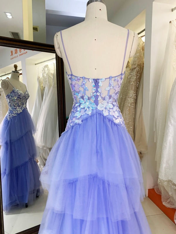 New luxury flower women elegant ruffle prom dresses 2023 evening gowns sexy