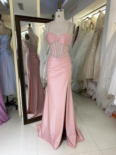 Women lady elegant party luxurious 2023 stone line prom dresses