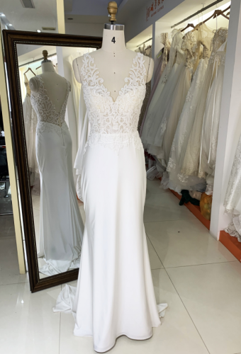 New elegant satin white used mermaids wedding dresses guest ladies women