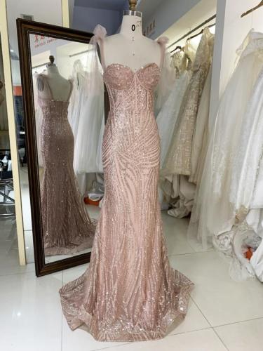 Sequence for women sparkly boning mermaid formal evening clothing prom dresses
