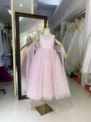 Pink kid children princess skirt girls show evening dresses for girls