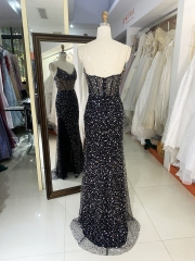 2023 New elegant sequin glittery prom dresses floor-length women evening