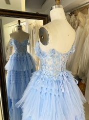 Wholesale-lace-ruffles-evening-party-prom-dresses