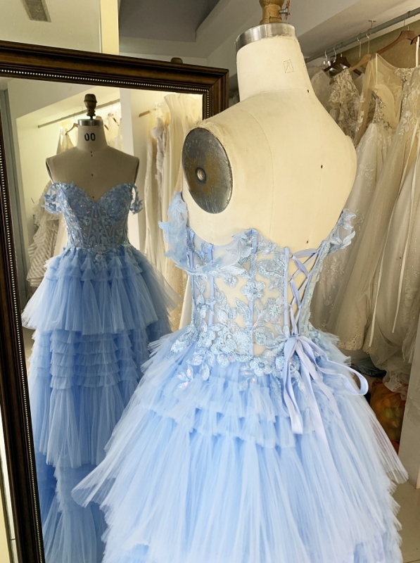Wholesale-lace-ruffles-evening-party-prom-dresses