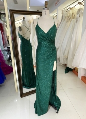 New pattern glitter prom dresses with modest evening dress 2024 for woman